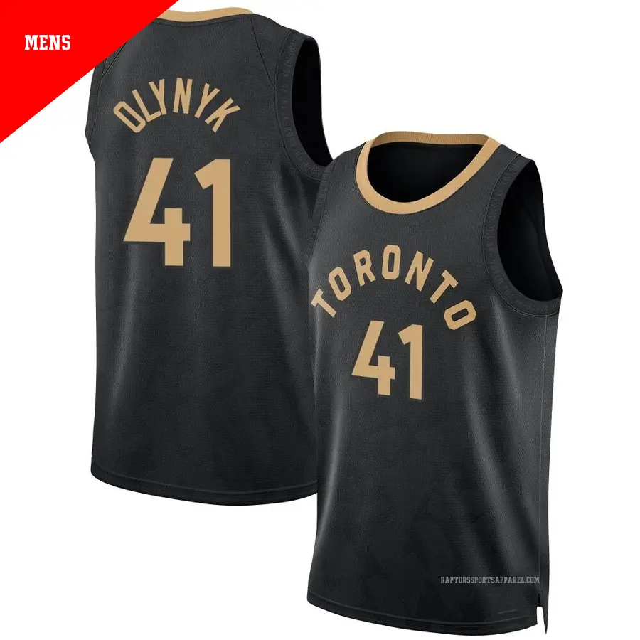 41 Men s Kelly Olynyk Toronto Raptors 2022 23 Fast Break Black City Edition Jersey